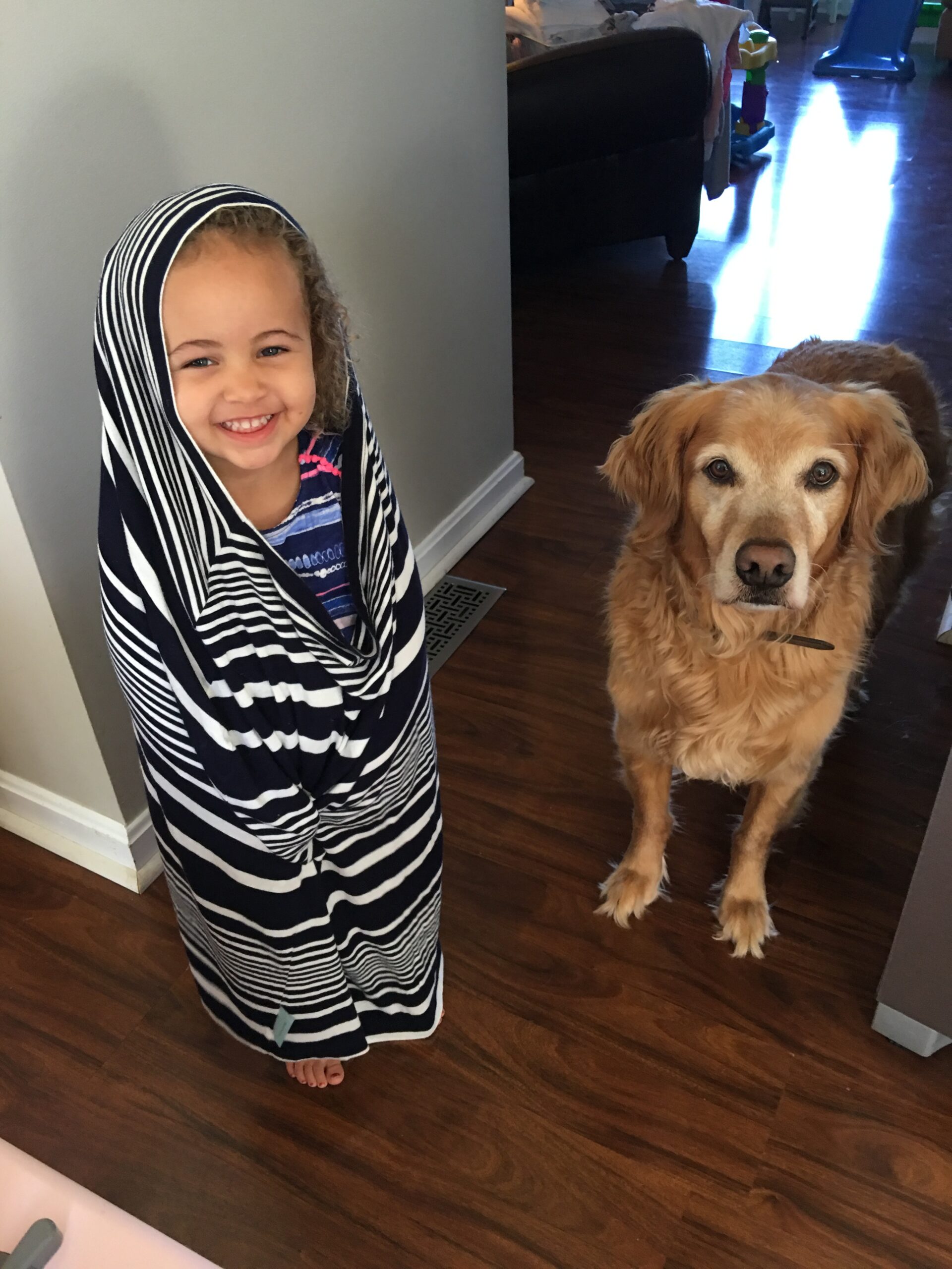 Max with Addy in Kitchen
